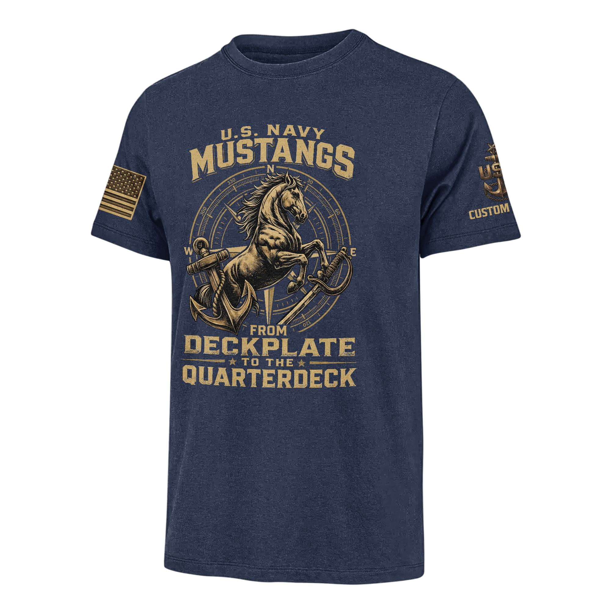 Personalizable Navy Mustangs Classic T-shirt