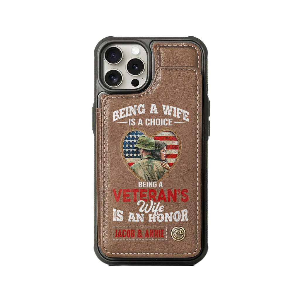 Personalizable Veteran's Wife Wallet Phone Case