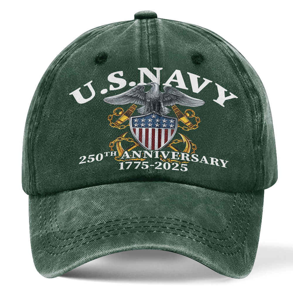 Navy 250th Anniversary Classic T-shirt & Washed Cap Combo