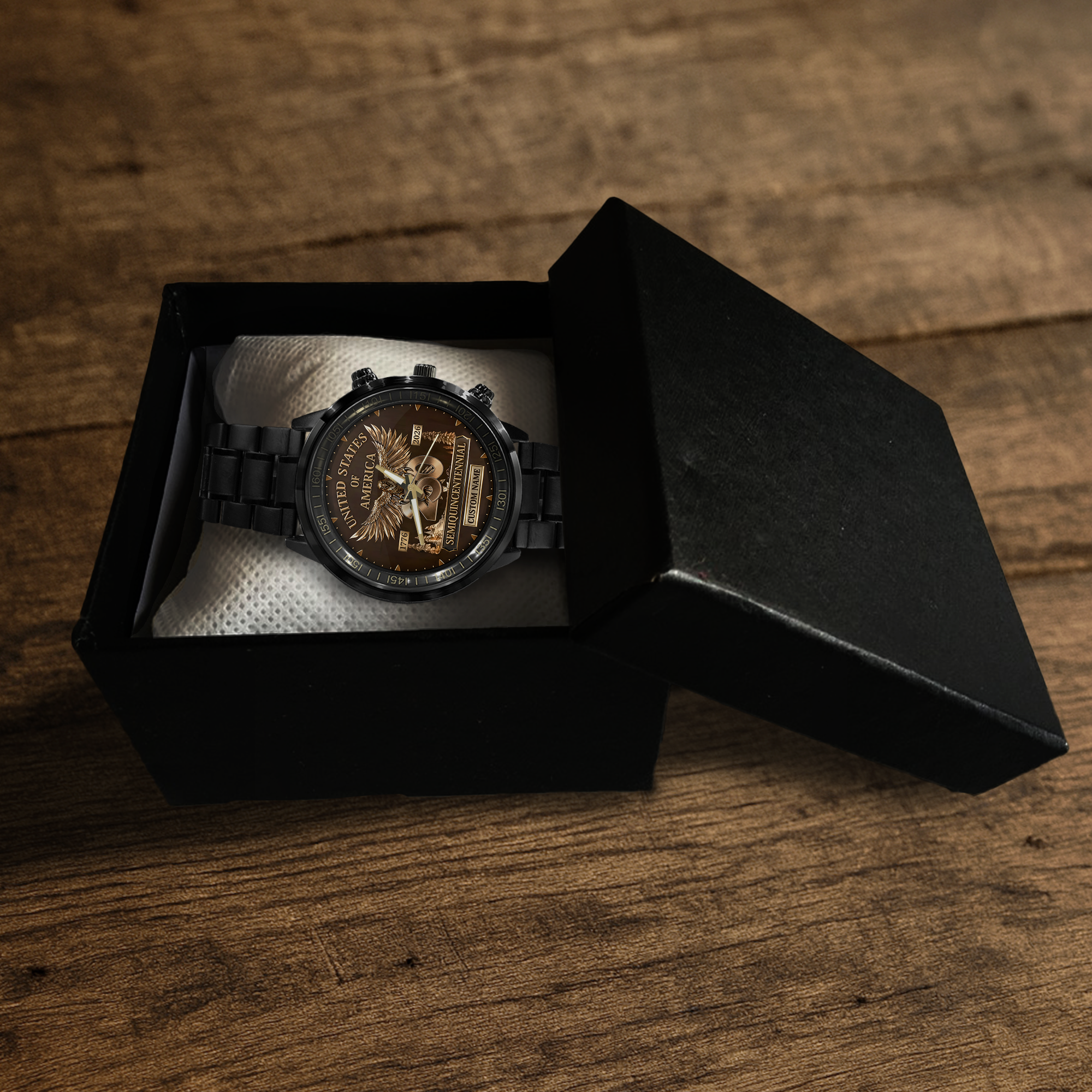 Personalizable America 250 Years of Freedom Stainless Steel Watch