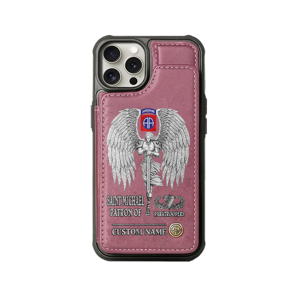 Personalizable Saint Michael Patron Of Paratroopers Wallet Phone Case
