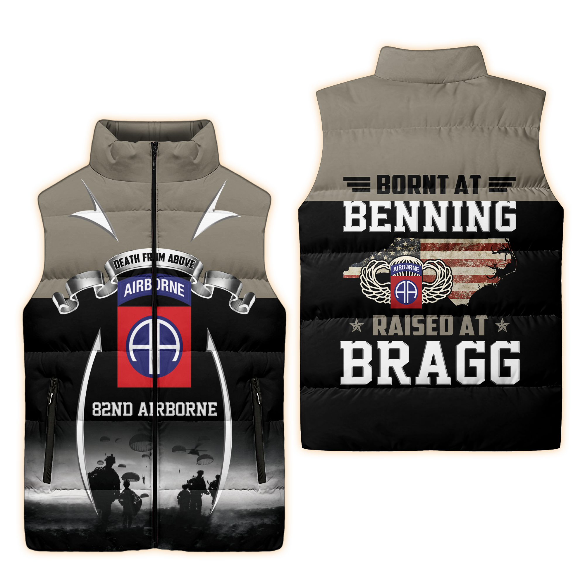 82nd Airborne Born At Benning Puffer Vest