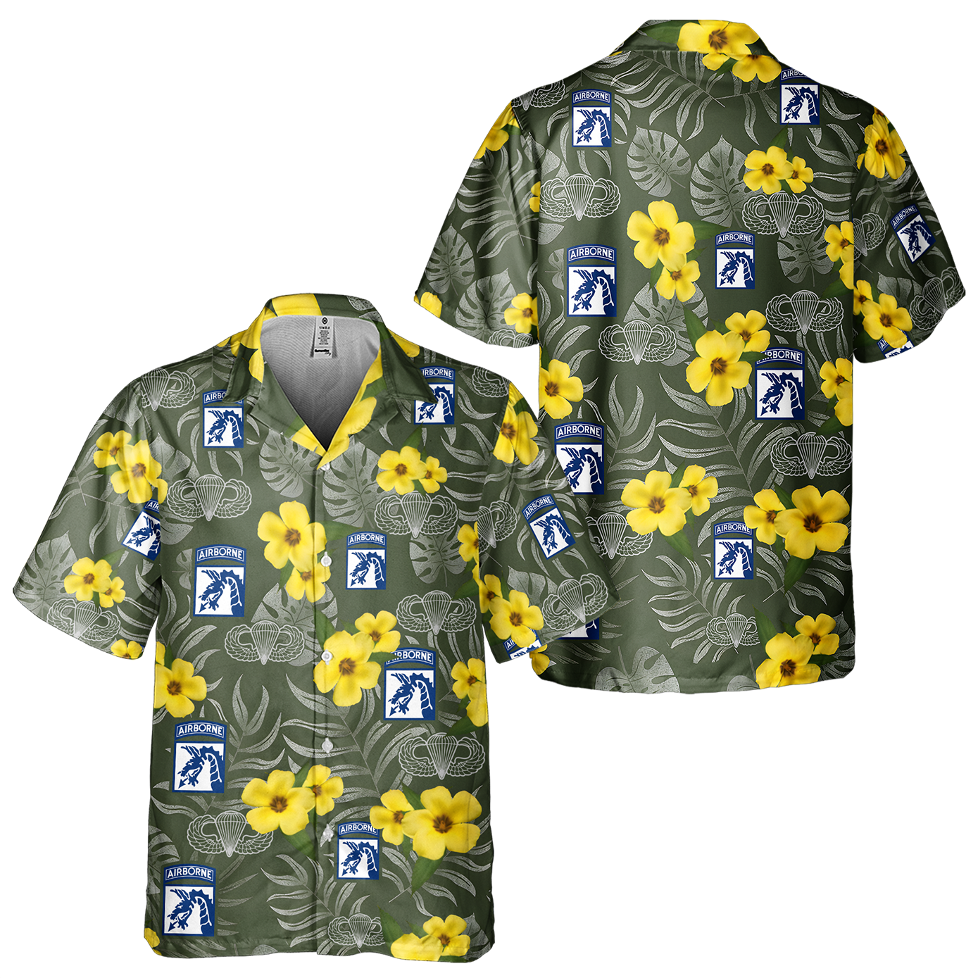 Airborne Tropical Flower Cuban Shirt