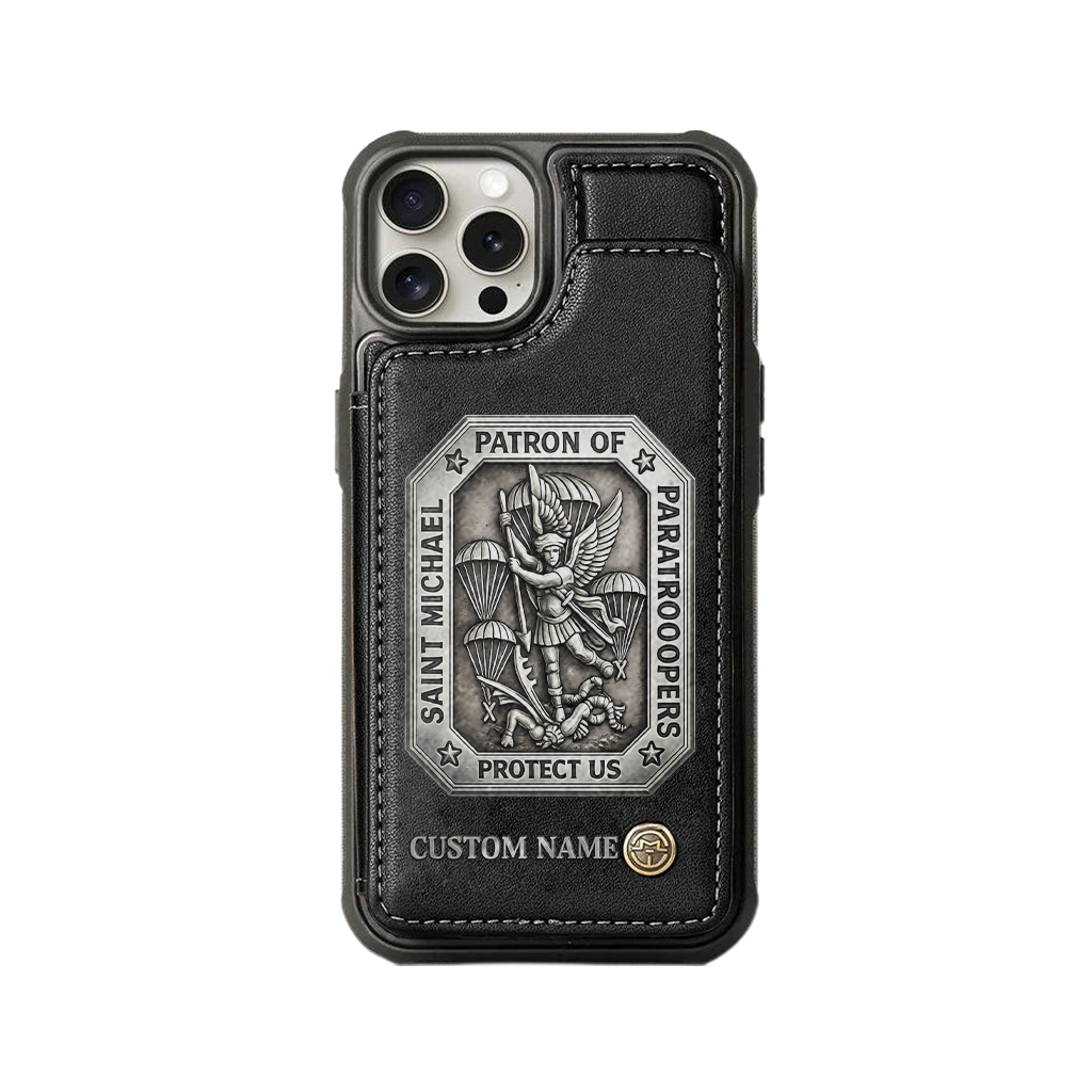 Personalizable Saint Michael Patron Of Paratroopers Wallet Phone Case