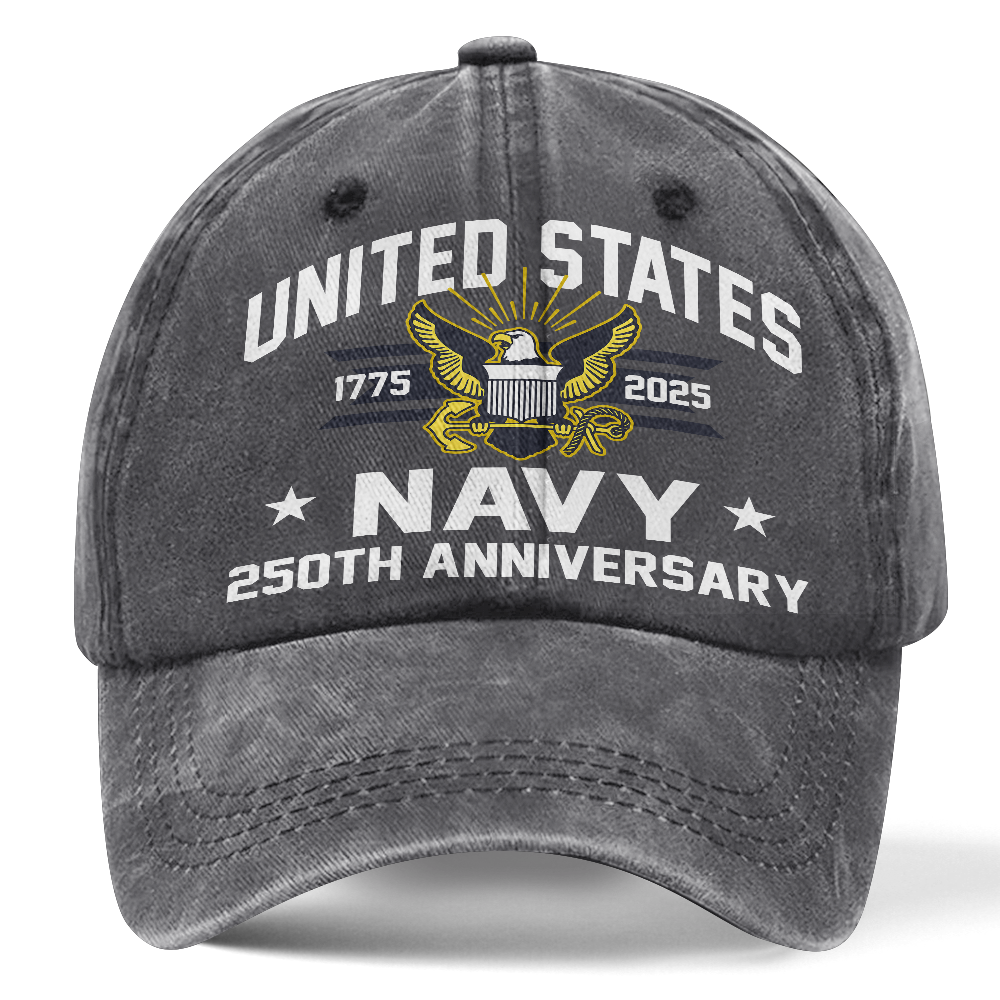 Navy 250th Anniversary Washed Cap