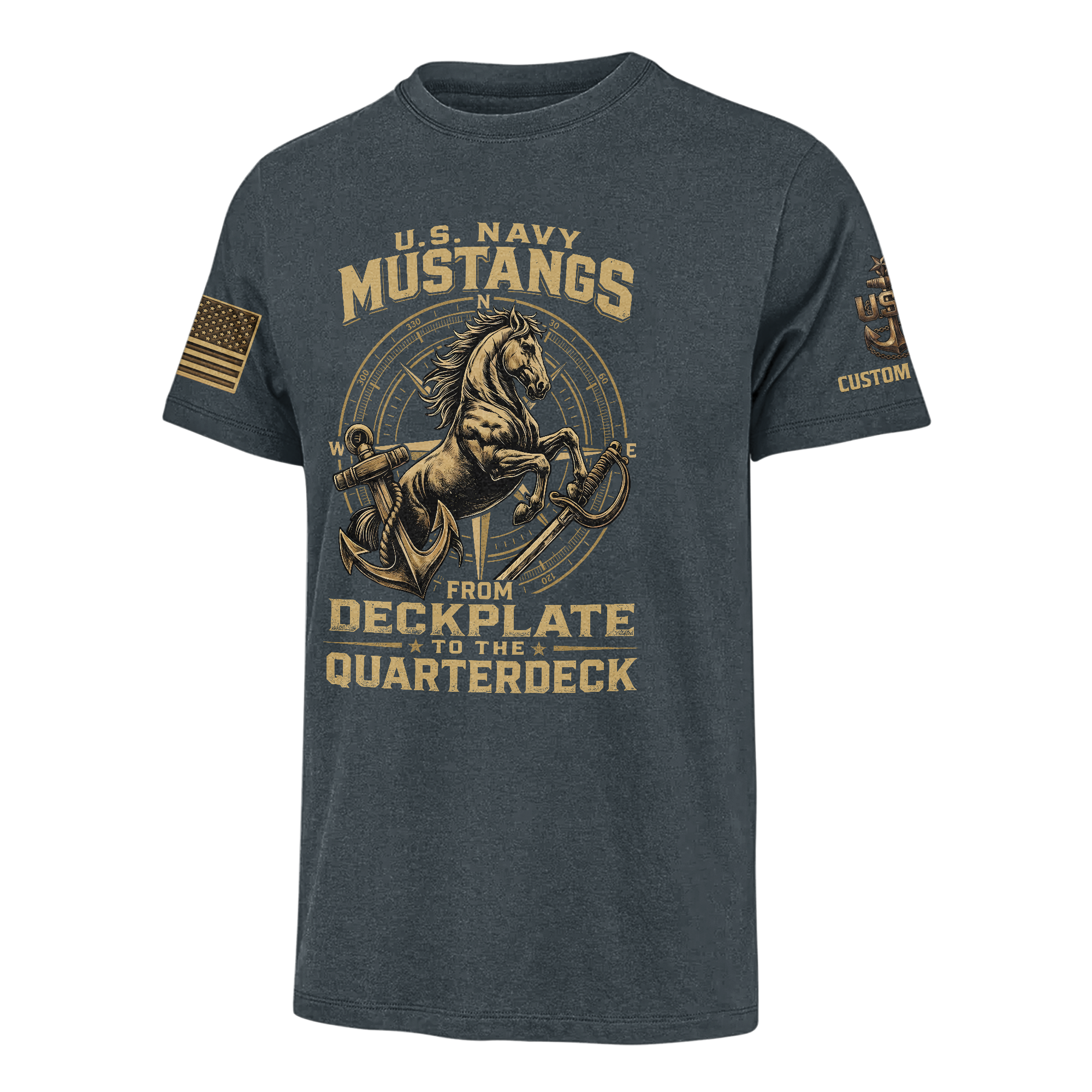 Personalizable Navy Mustangs Classic T-shirt