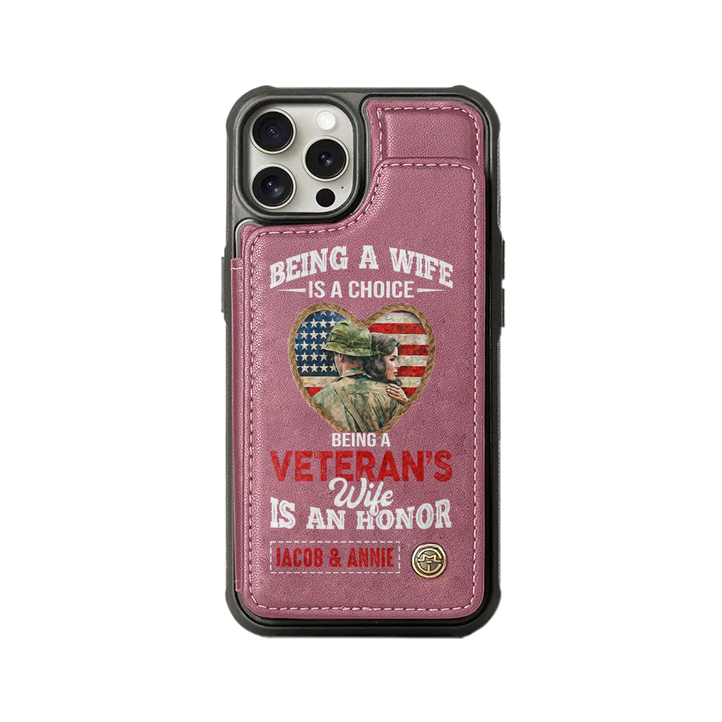 Personalizable Veteran's Wife Wallet Phone Case