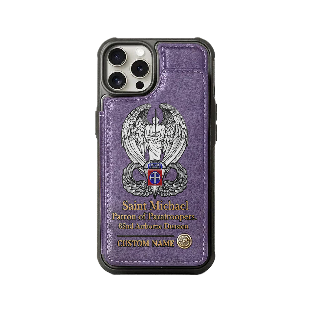 Personalizable Saint Michael Patron Of Paratroopers Wallet Phone Case