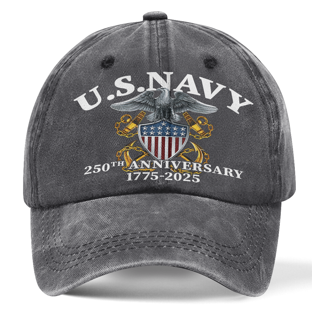 Navy 250th Anniversary Classic T-shirt & Washed Cap Combo
