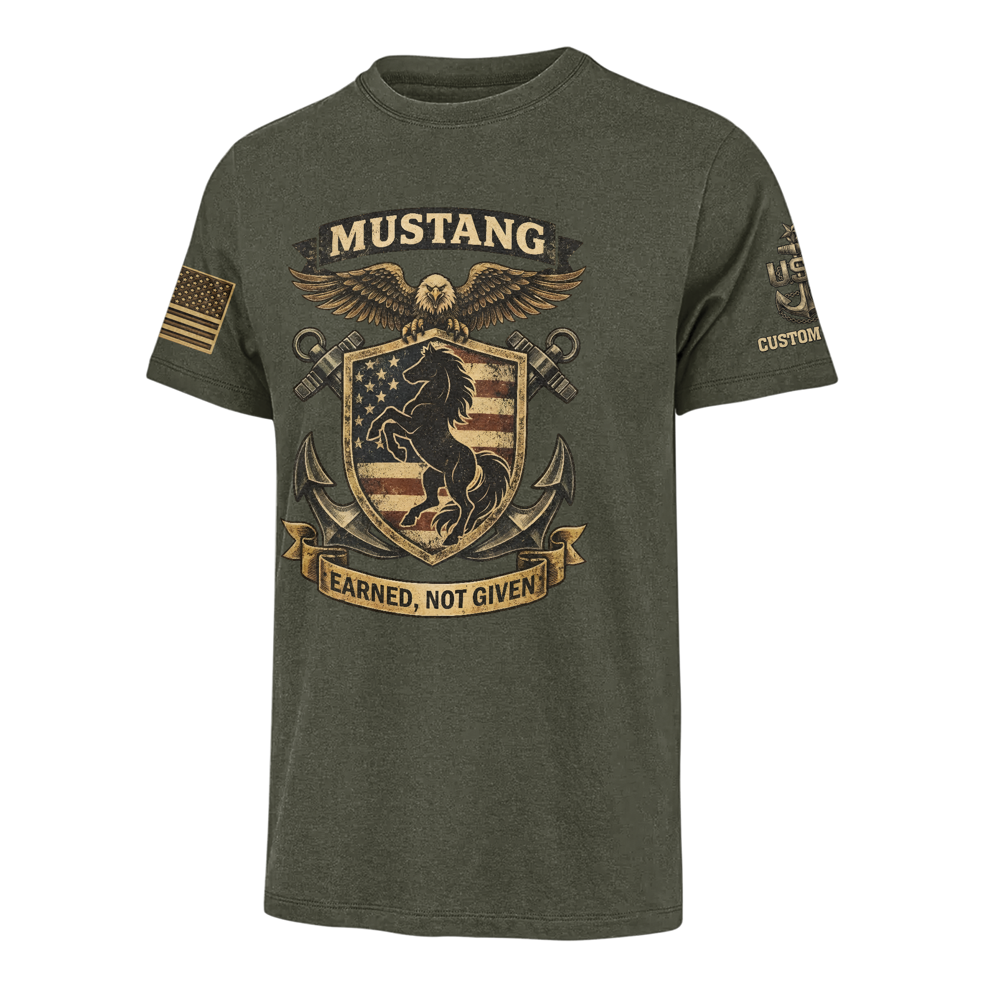 Personalizable Navy Mustangs Classic T-shirt