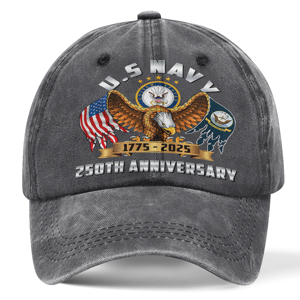 Navy 250th Anniversary Washed Cap