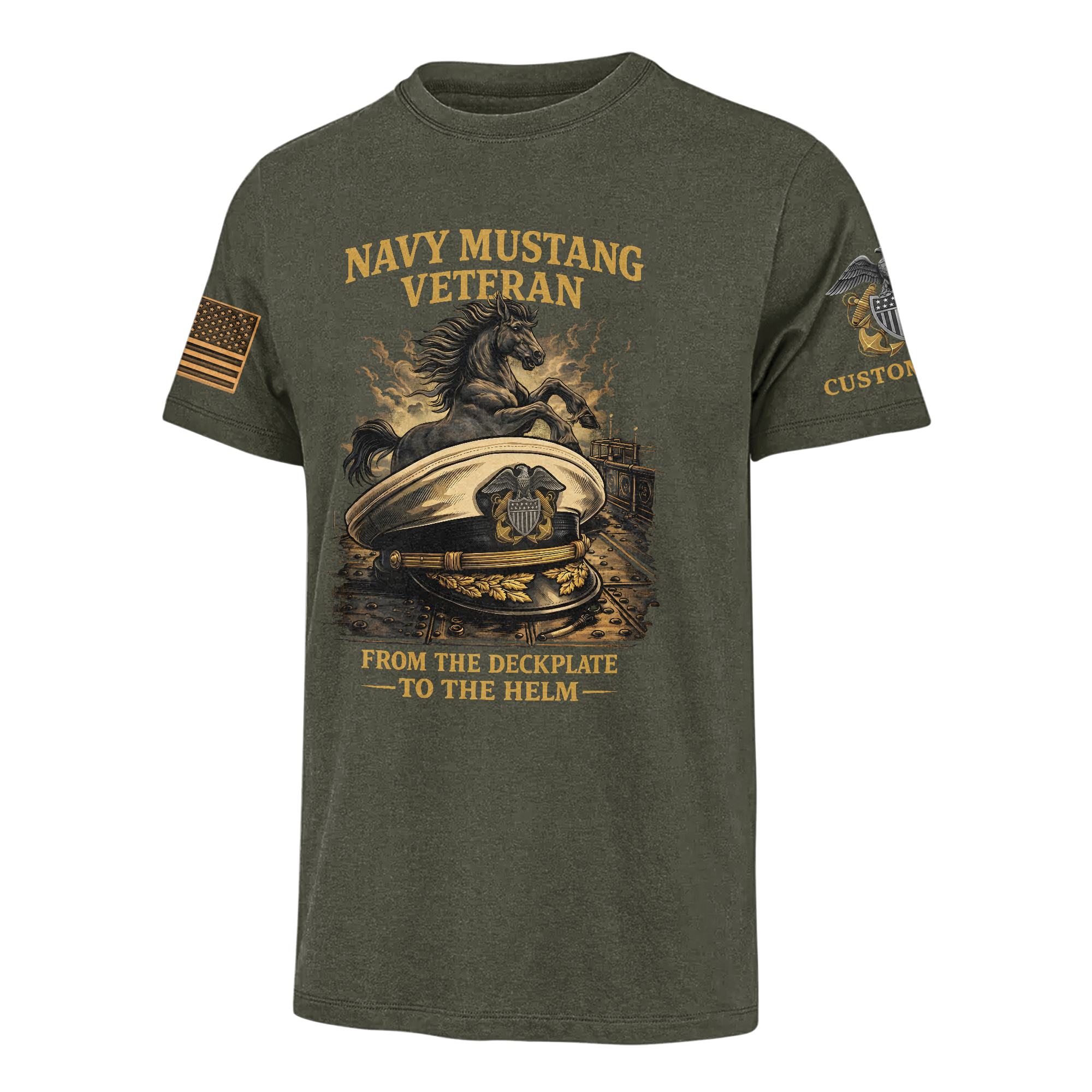 Personalizable Navy Mustangs Classic T-shirt