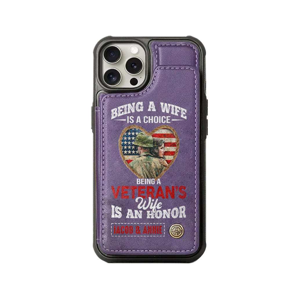 Personalizable Veteran's Wife Wallet Phone Case