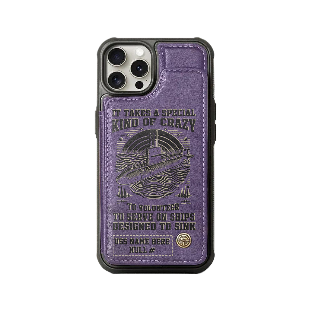 Personalizable Navy Submarine Serve On Ships Designed To Sink Wallet Phone Case