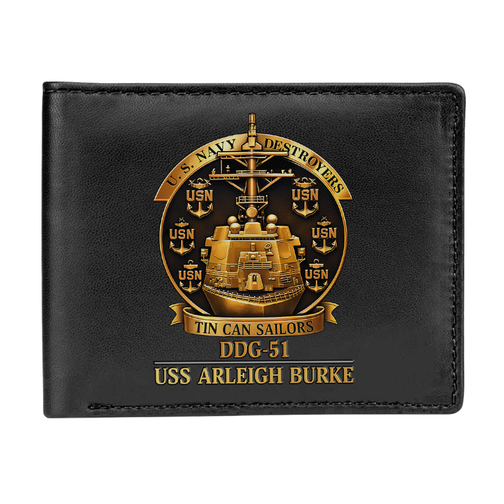 Personalizable Tin Can Sailors Leather Wallet