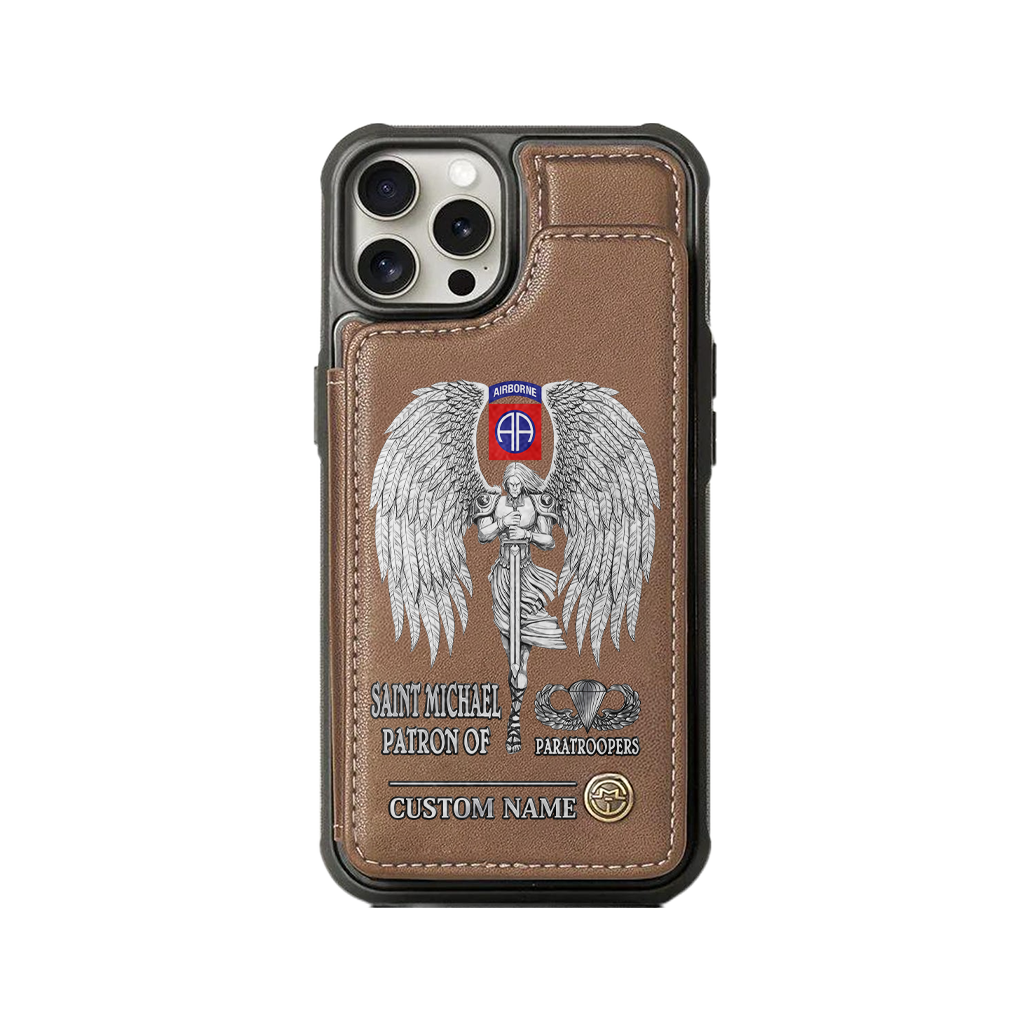 Personalizable Saint Michael Patron Of Paratroopers Wallet Phone Case