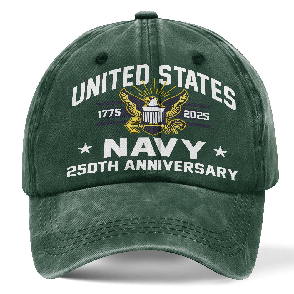 Navy 250th Anniversary Washed Cap
