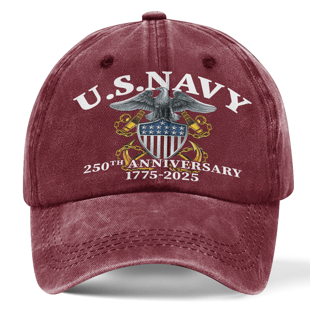 Navy 250th Anniversary Washed Cap