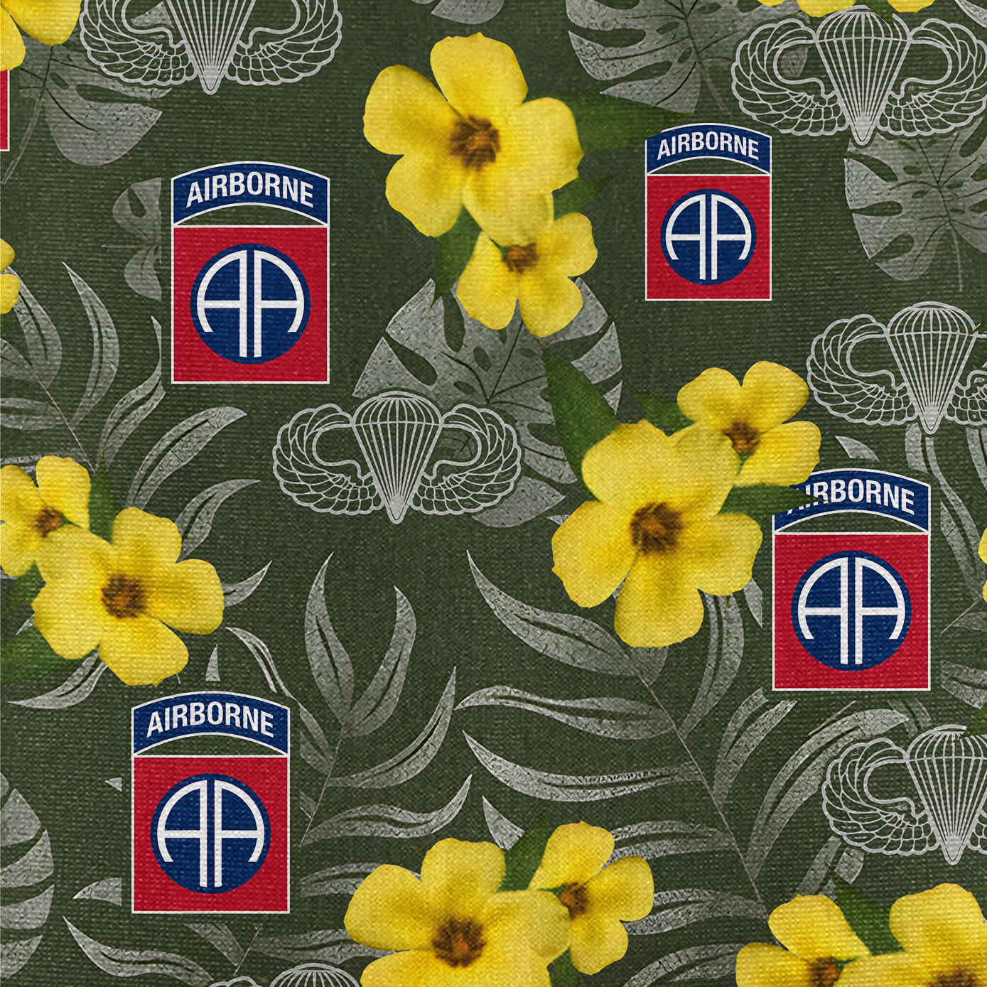 Airborne Tropical Flower Cuban Shirt