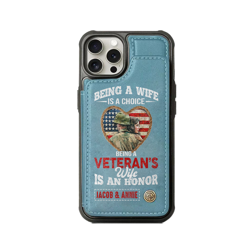 Personalizable Veteran's Wife Wallet Phone Case