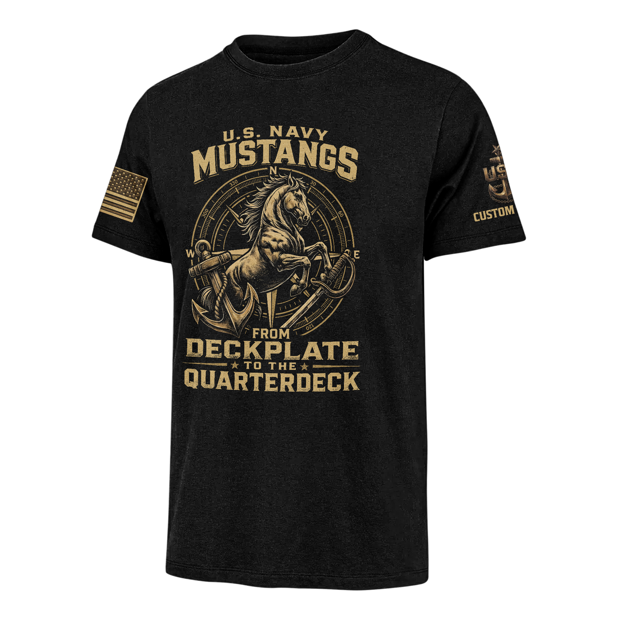 Personalizable Navy Mustangs Classic T-shirt