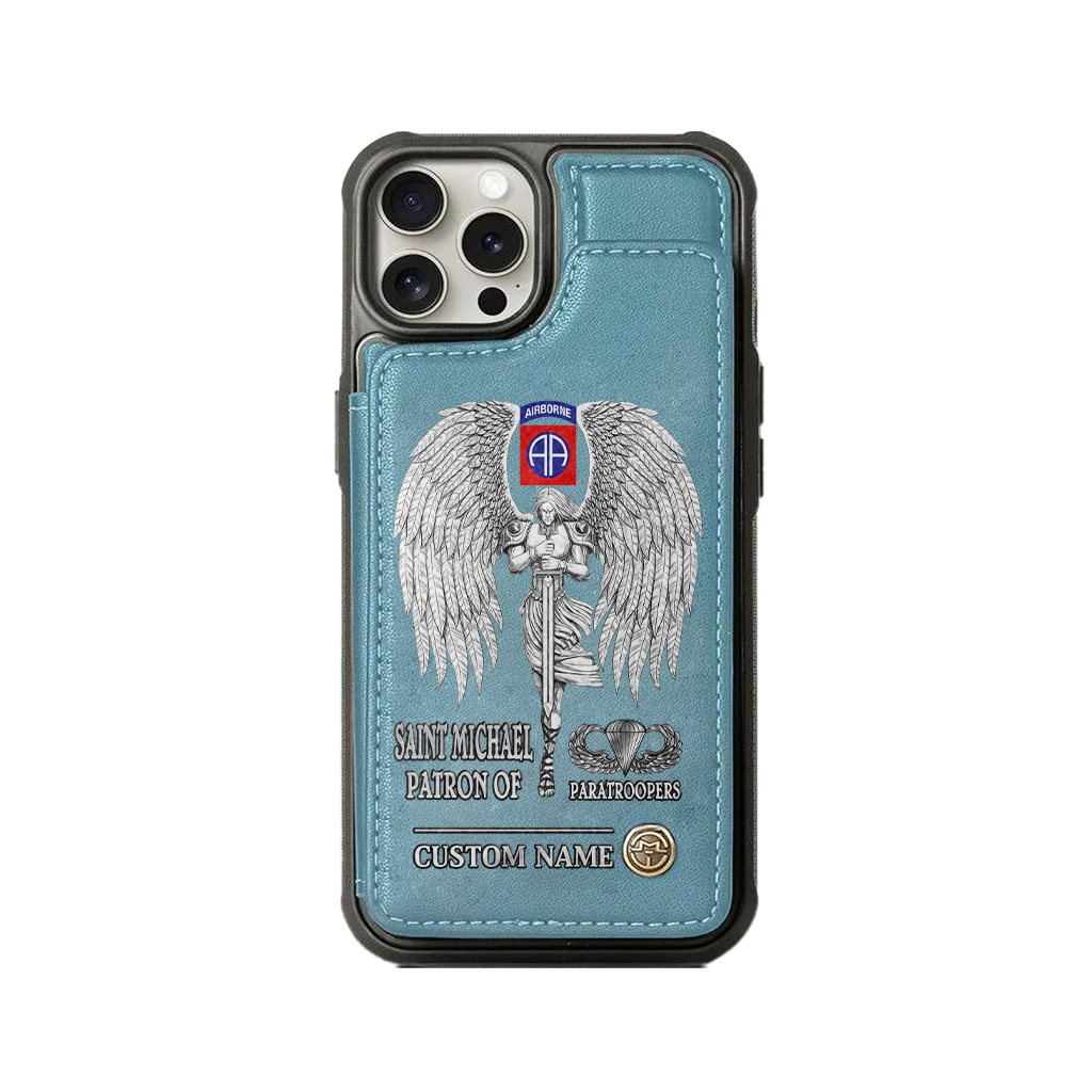 Personalizable Saint Michael Patron Of Paratroopers Wallet Phone Case