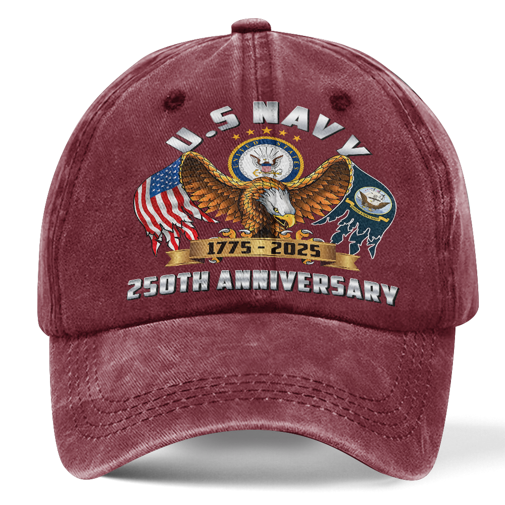 Navy 250th Anniversary Washed Cap