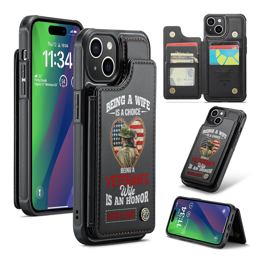 Personalizable Veteran's Wife Wallet Phone Case