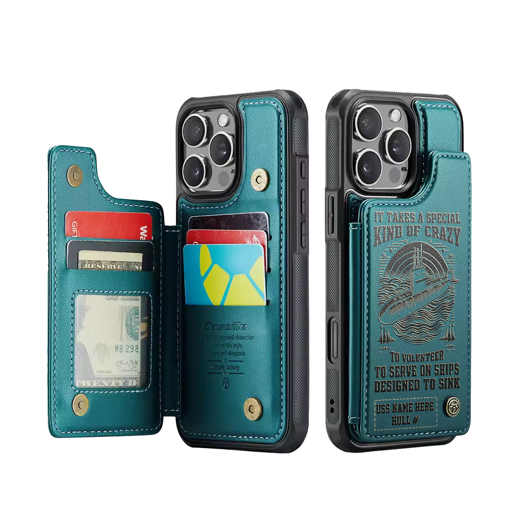 Personalizable Navy Submarine Serve On Ships Designed To Sink Wallet Phone Case