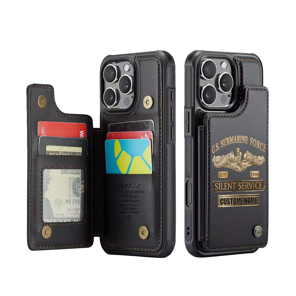 Personalizable Navy Submarine Silent Service Wallet Phone Case
