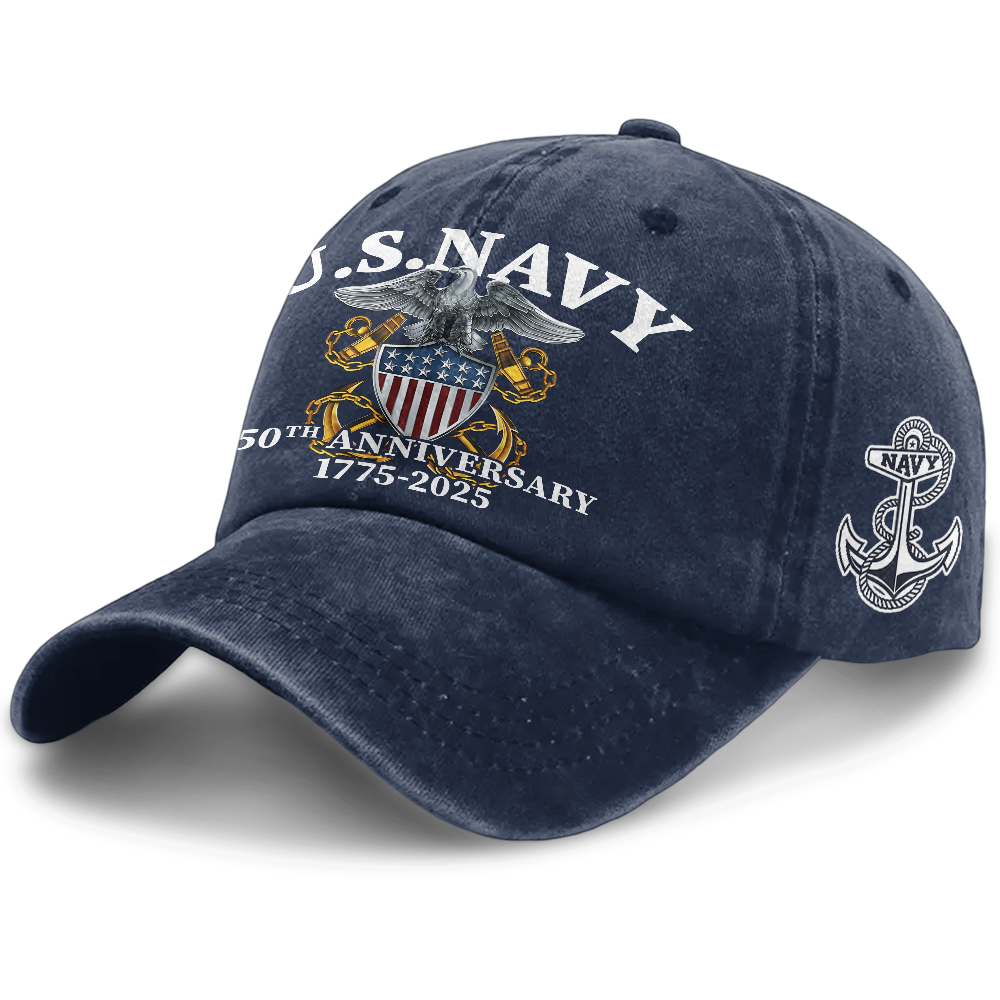 Navy 250th Anniversary Washed Cap