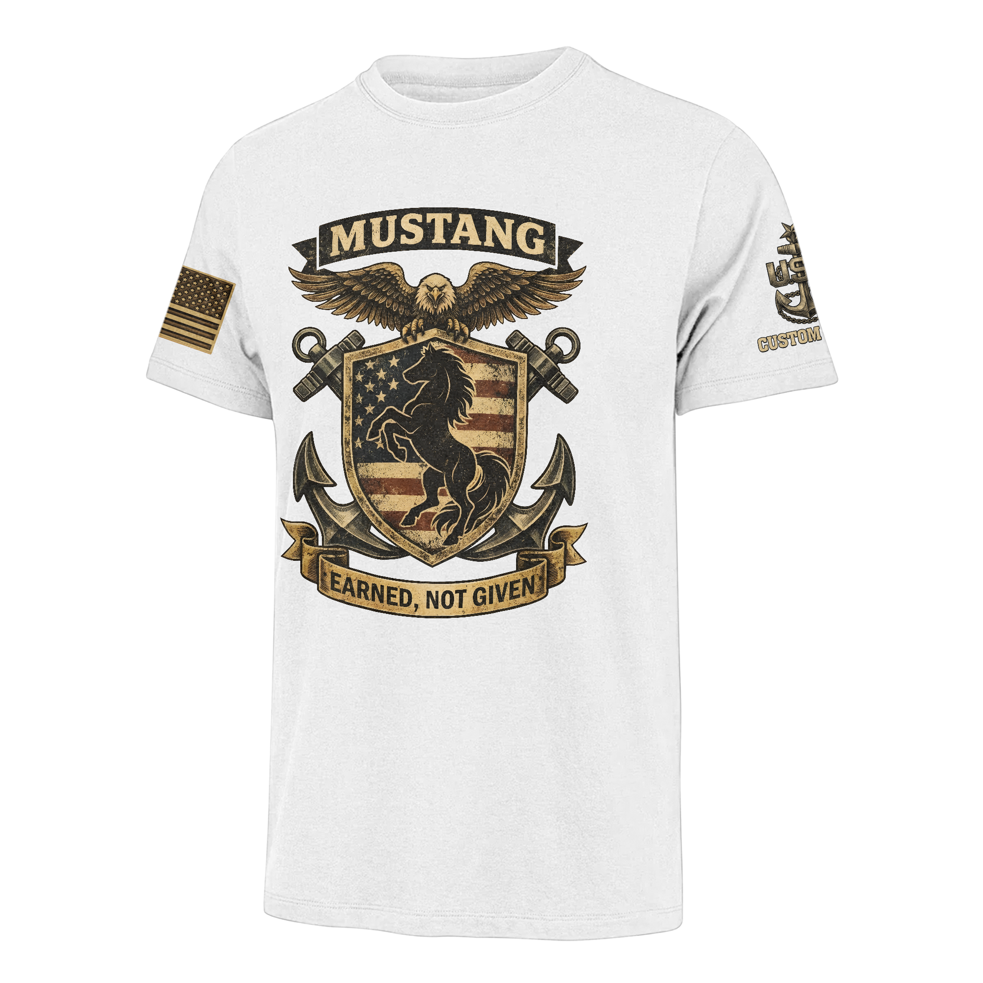 Personalizable Navy Mustangs Classic T-shirt