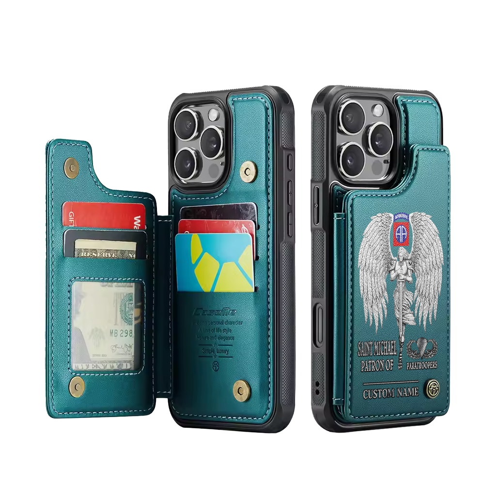 Personalizable Saint Michael Patron Of Paratroopers Wallet Phone Case