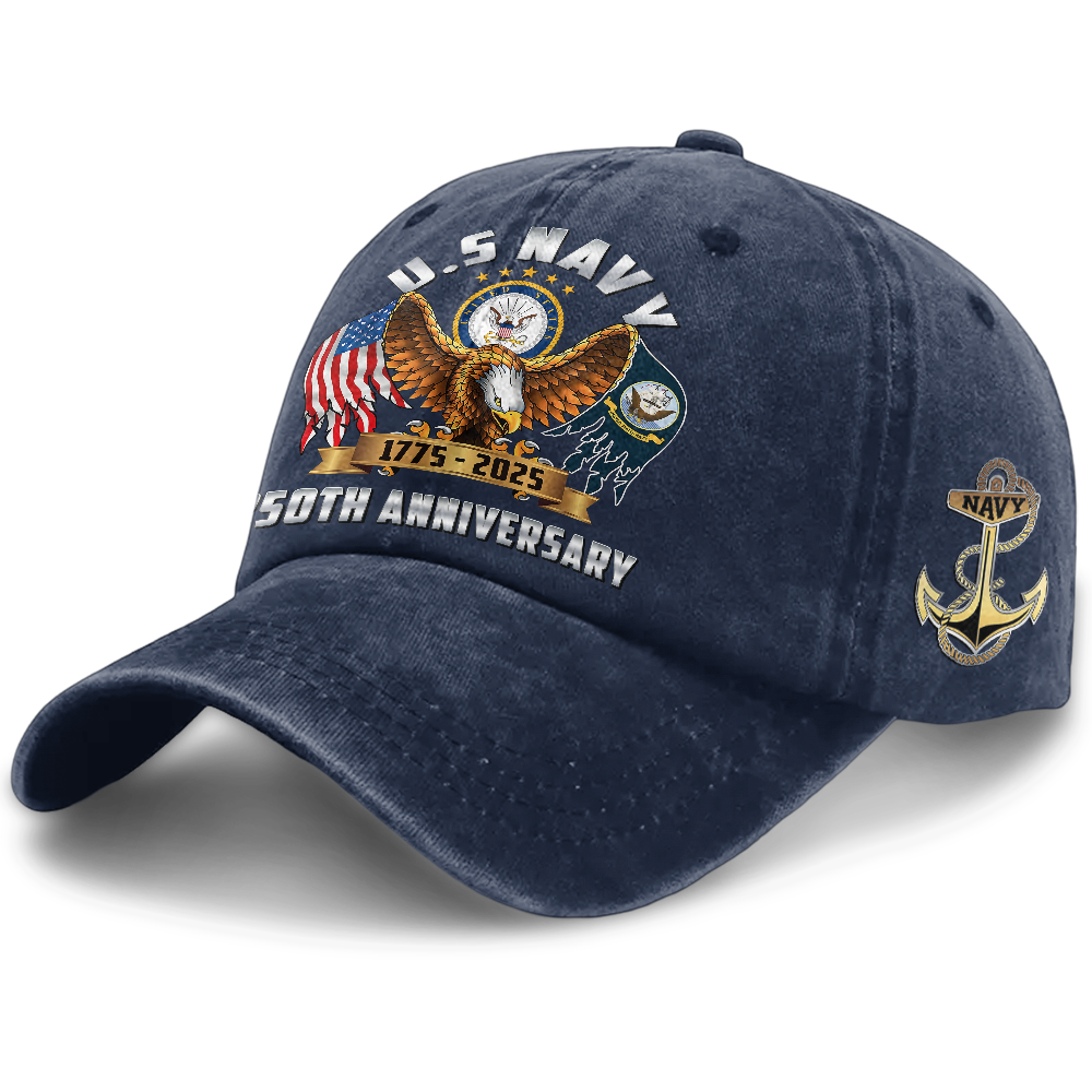 Navy 250th Anniversary Washed Cap