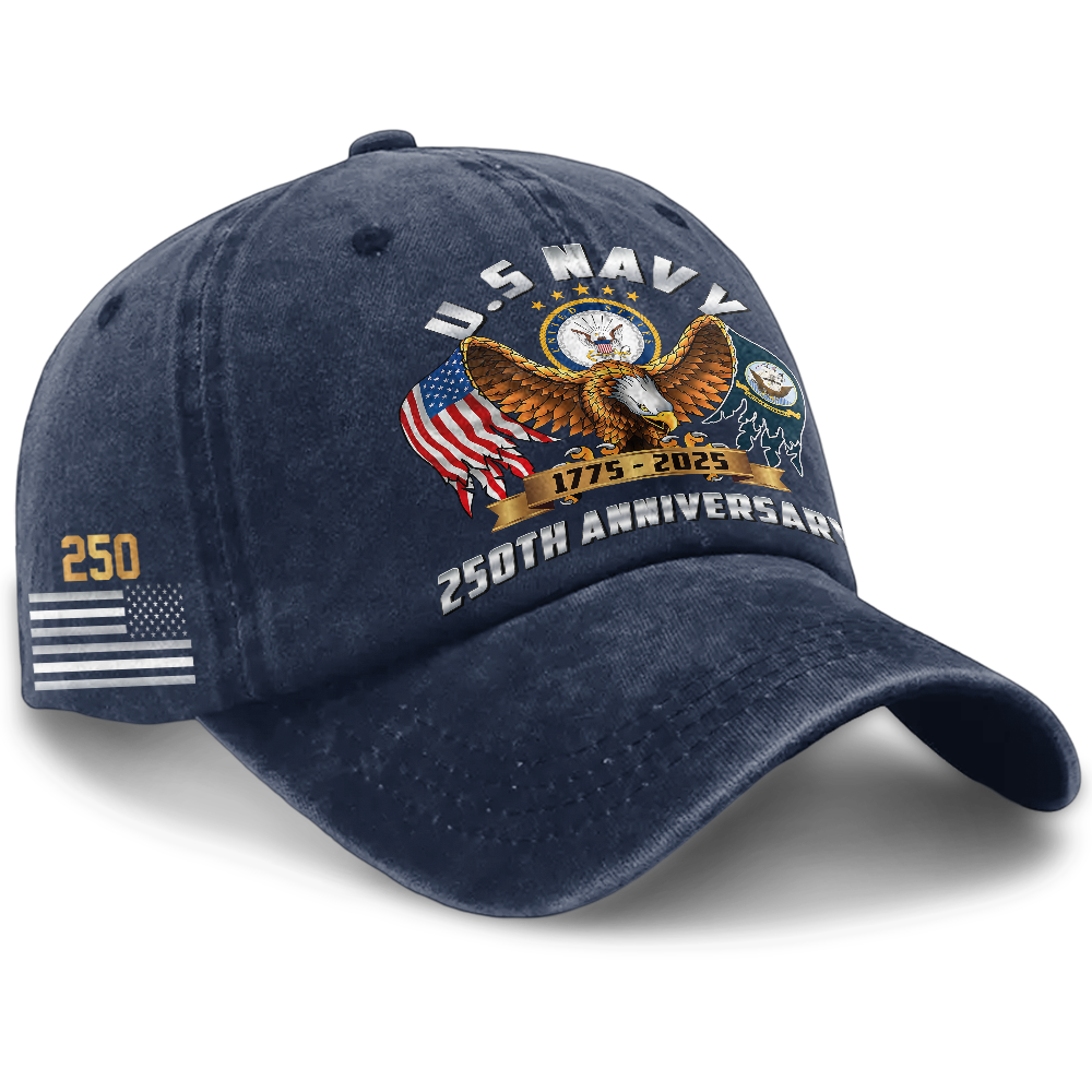 Navy 250th Anniversary Washed Cap