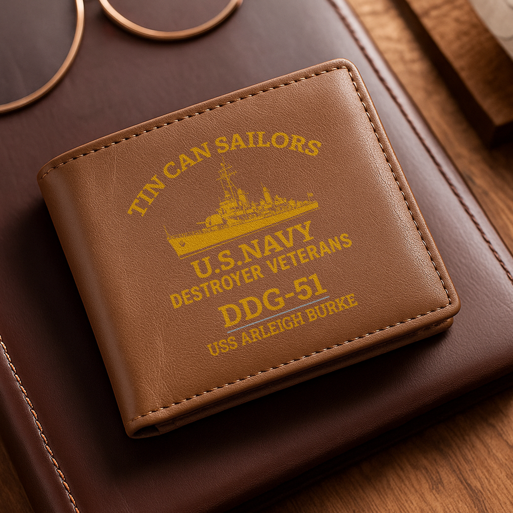 Personalizable Tin Can Sailors Leather Wallet