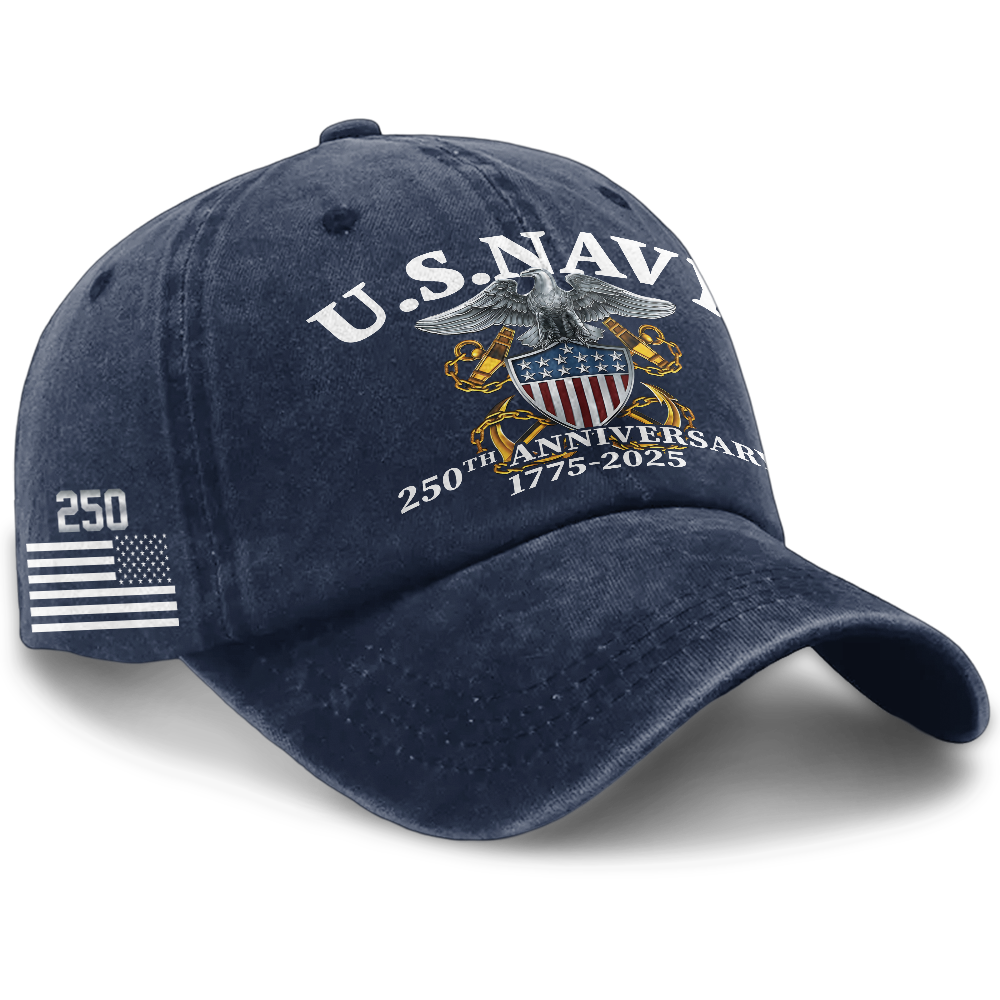 Navy 250th Anniversary Washed Cap
