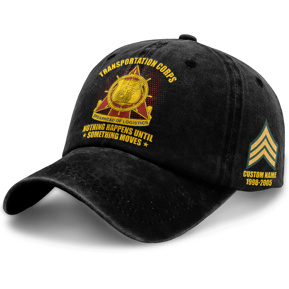 Personalizable Transportation Corps Washed Cap