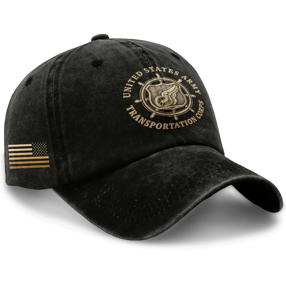 Personalizable Transportation Corps Washed Cap