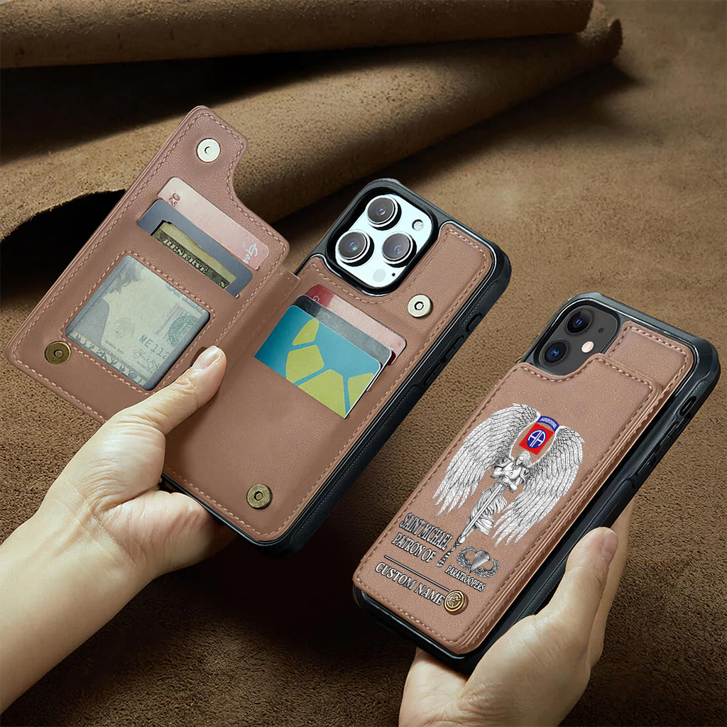 Personalizable Saint Michael Patron Of Paratroopers Wallet Phone Case