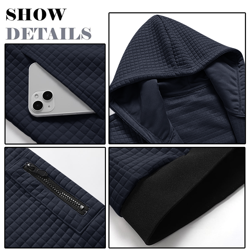 Personalizable Navy Submarine Waffle Hooded Jacket