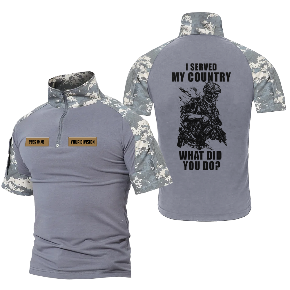 Personalized I Served My Country What Did You Do Tactical Polo Shirt
