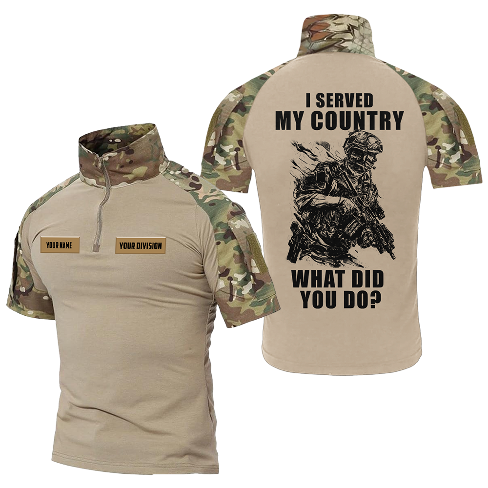 Personalized I Served My Country What Did You Do Tactical Polo Shirt