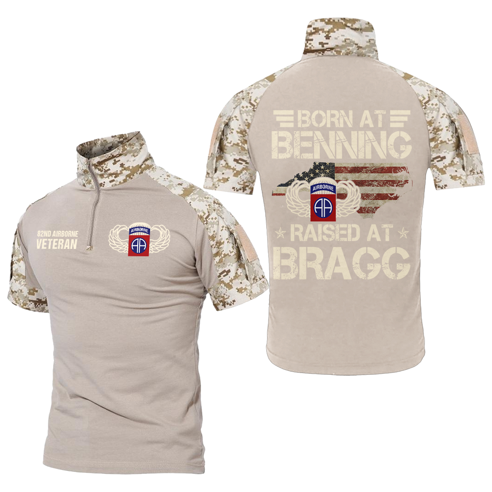Born At Benning Raised At Bragg Tactical Polo Shirt