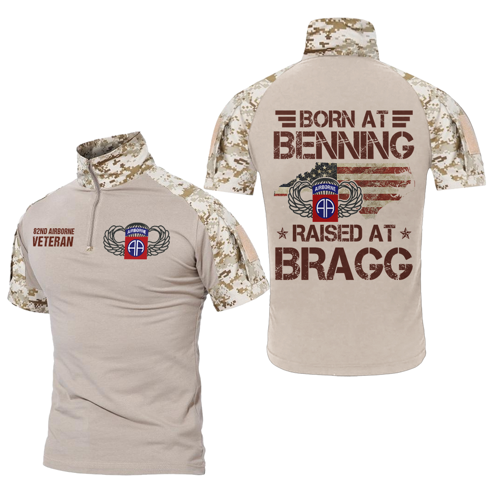 Born At Benning Raised At Bragg Tactical Polo Shirt