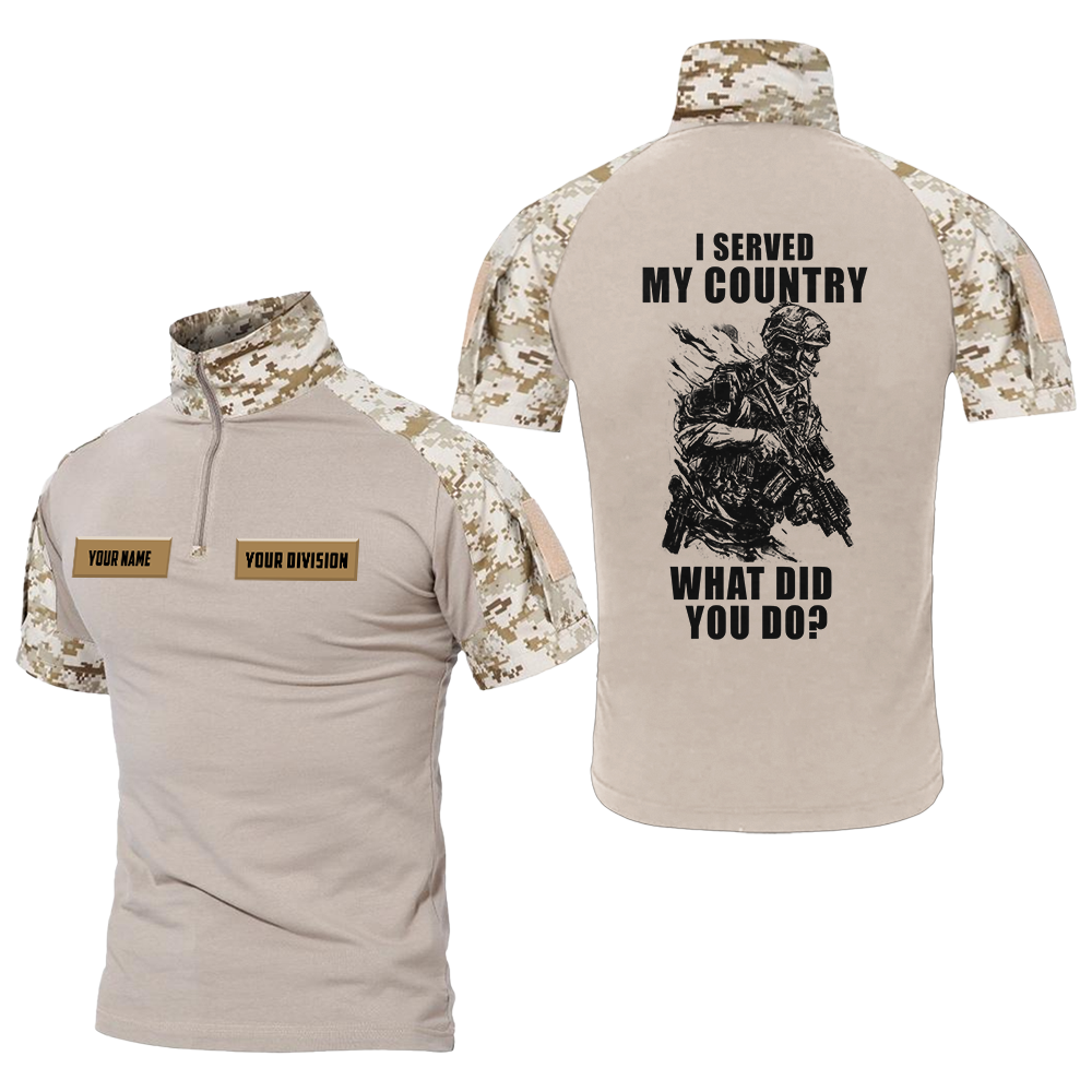 Personalized I Served My Country What Did You Do Tactical Polo Shirt