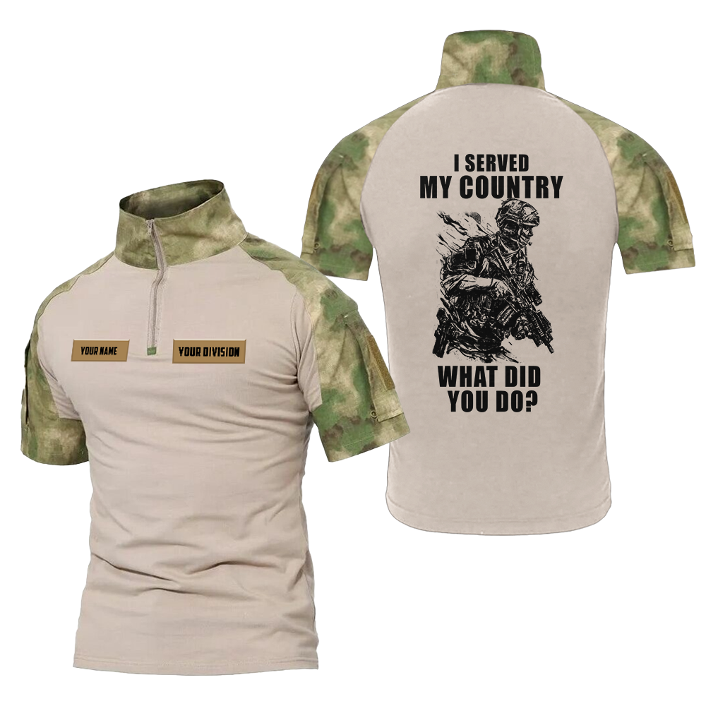 Personalized I Served My Country What Did You Do Tactical Polo Shirt