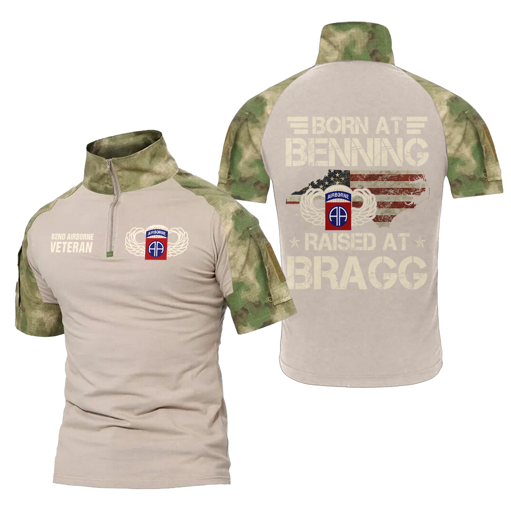 Born At Benning Raised At Bragg Tactical Polo Shirt