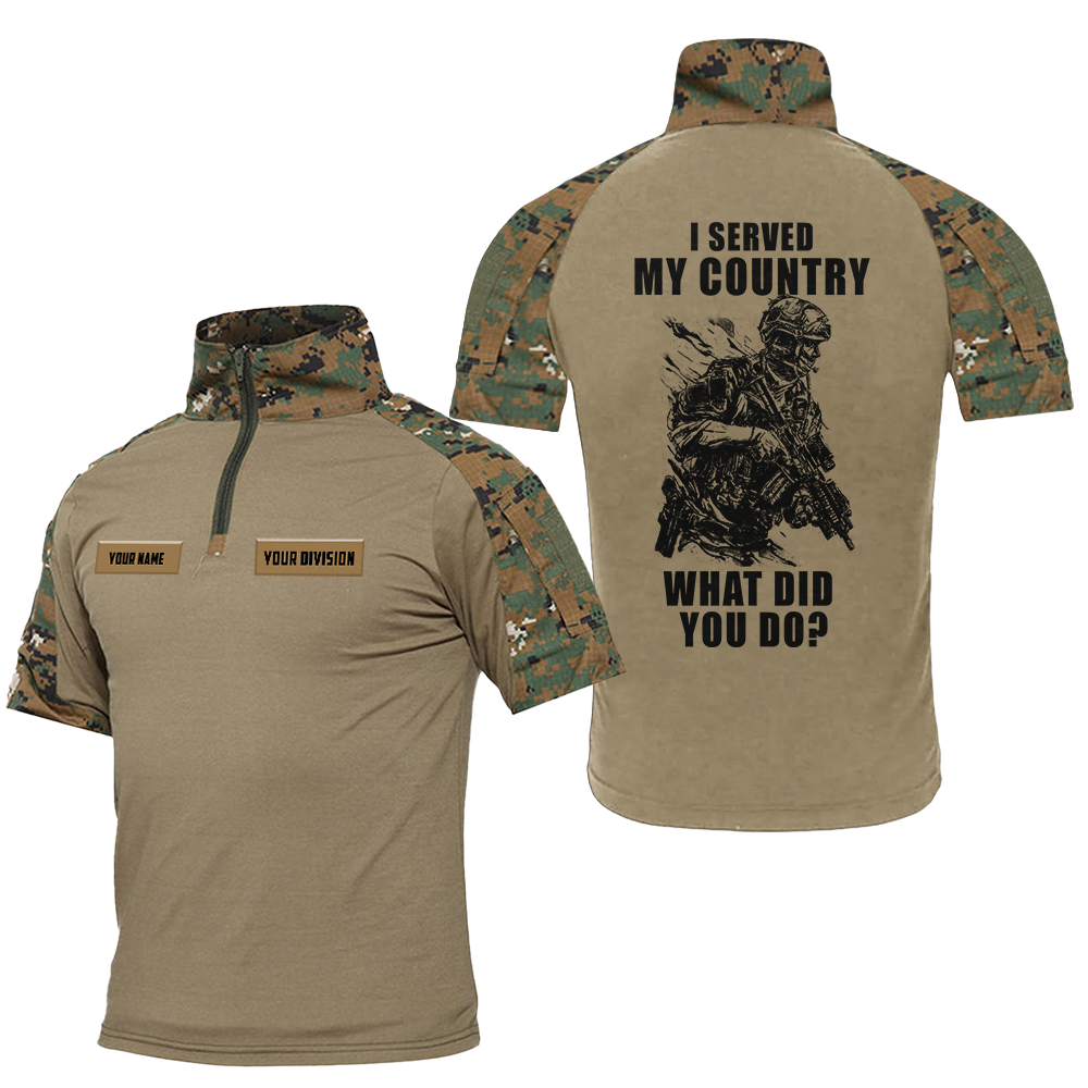 Personalized I Served My Country What Did You Do Tactical Polo Shirt