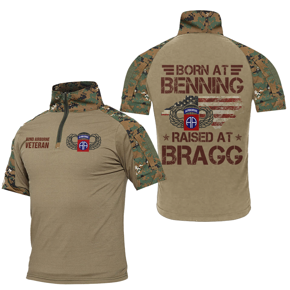 Born At Benning Raised At Bragg Tactical Polo Shirt